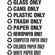 RECYCLE DECAL "PAPER ONLY"  1" BLACK LETTERS